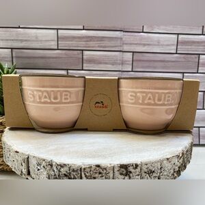 STAUB ❤️ 3.5-inch / 2-pc, Ramekin Bowl Set Macaron Light Pink NIB